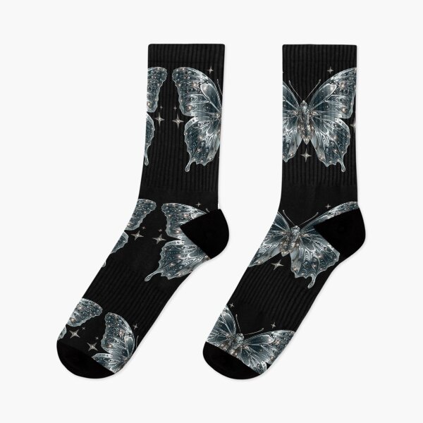 Item preview, Dark Chrome Cyberpunk Butterfly – Y2K Cybercore Aesthetic designed and sold by daila70.