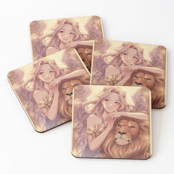 Item preview, Leo Zodiac Goddess with Lion Art | Leo Energy Celestial Astrology Illustration | Anime Fantasy Girl | Horoscope Zodiac Wall Art | Leo Birthday Gift | Art Nouveau Decor designed and sold by RSDigitalPrintDesign.