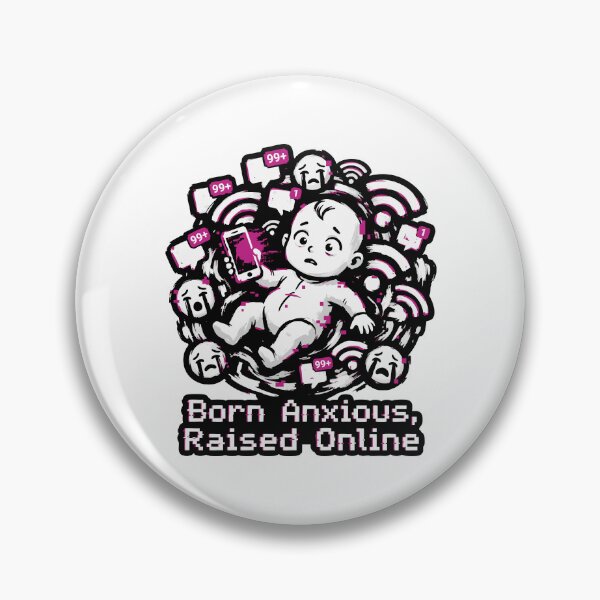 Item preview, Born Anxious Raised Online Funny Gen Z Quote designed and sold by XYZ LAB by Jesuperman.