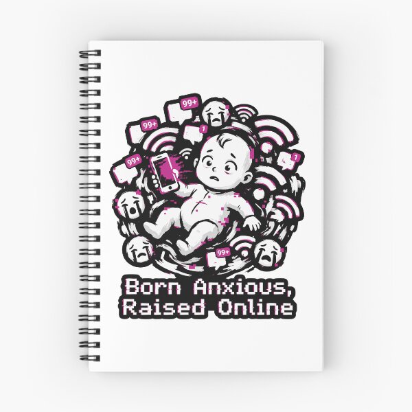 Item preview, Born Anxious Raised Online Funny Gen Z Quote designed and sold by XYZ LAB by Jesuperman.