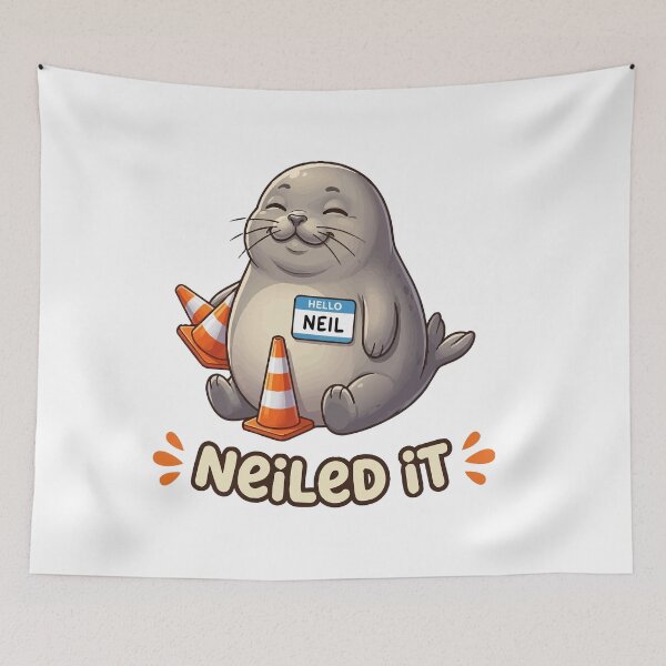 Item preview, Neiled It Neil The Seal Tasmania Funny Traffic Cone Meme Art designed and sold by BornBorn.