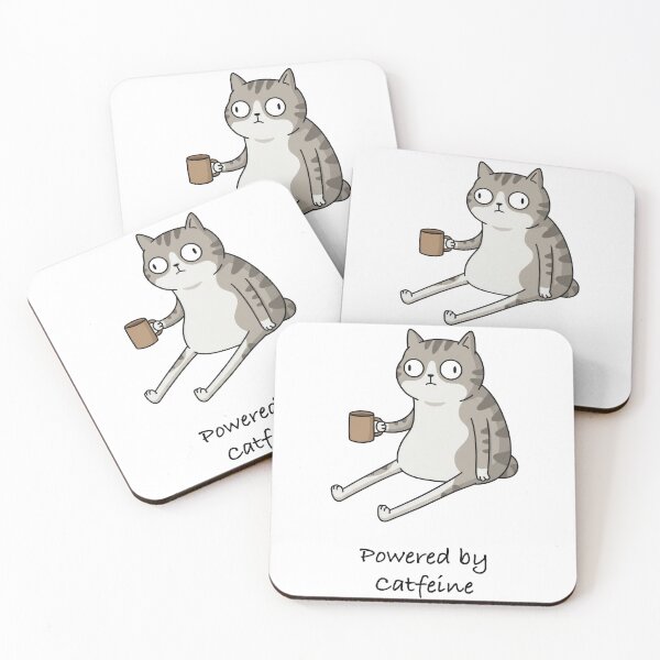 Item preview, Cat and Coffee Powered by Catfein designed and sold by Woketoon.