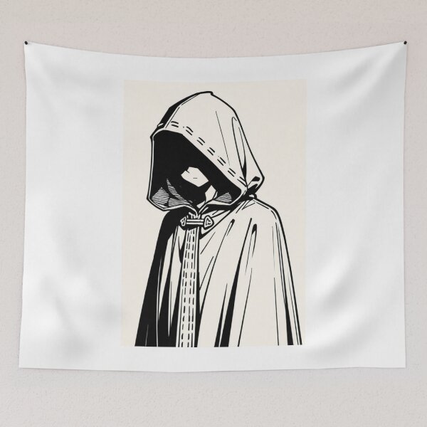 Item preview, Fashion - Man in Black Hooded Cloak Hidden Face Streetwear Anime Variant 4 designed and sold by AnimeShin.