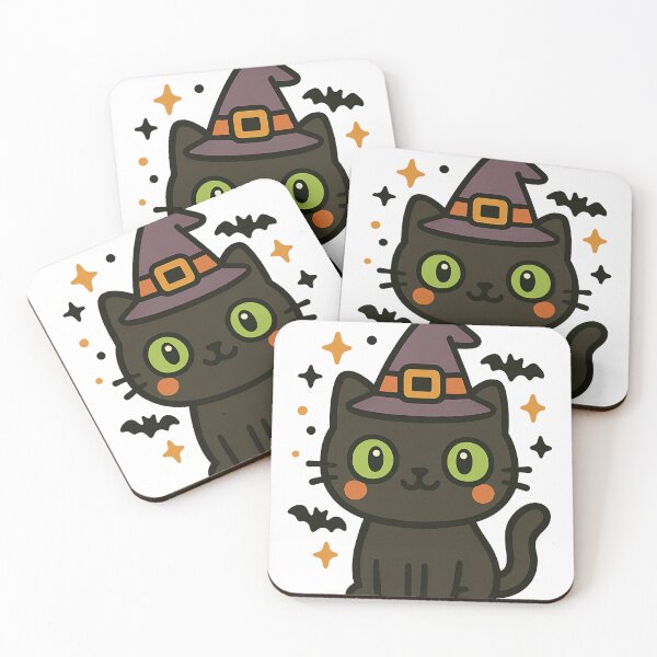 Item preview, Spooky Season Black Cat — Cute Halloween Witchy Cat Illustration designed and sold by JuanmaLW.