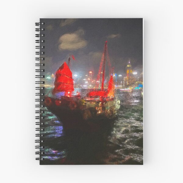Item preview, Hong Kong Junk at Nighttime  designed and sold by Crafted-by-Nico.