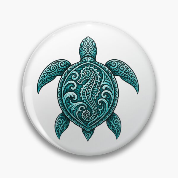 Item preview, Polynesian Tribal Turtle – Seahorse designed and sold by OTSC.