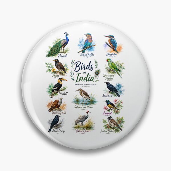 Item preview, Birds of India Watercolor Collection | Indian Birds Phone Case & Sticker | Peacock, Kingfisher, Hornbill Nature Art designed and sold by vinothmech53.