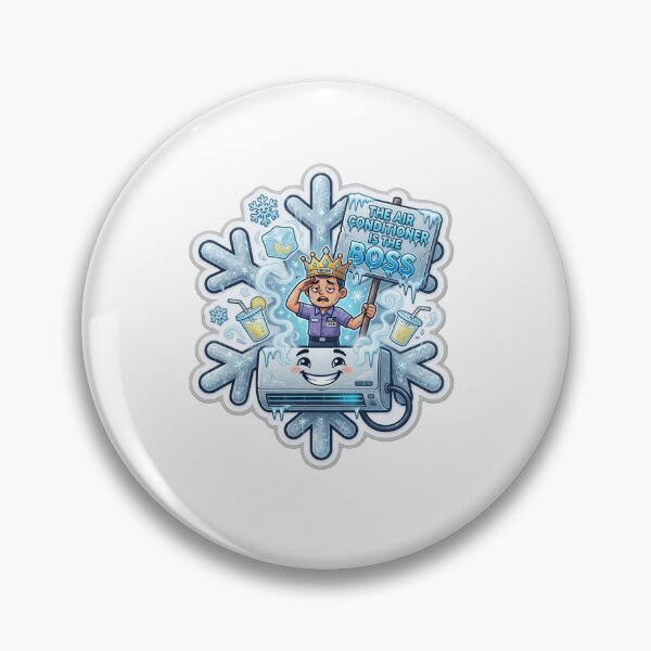 Item preview, The Air Conditioner Is The Boss Funny Sticker Souvenir Summer Edition designed and sold by Imaginarium of Chaos falcon88 .