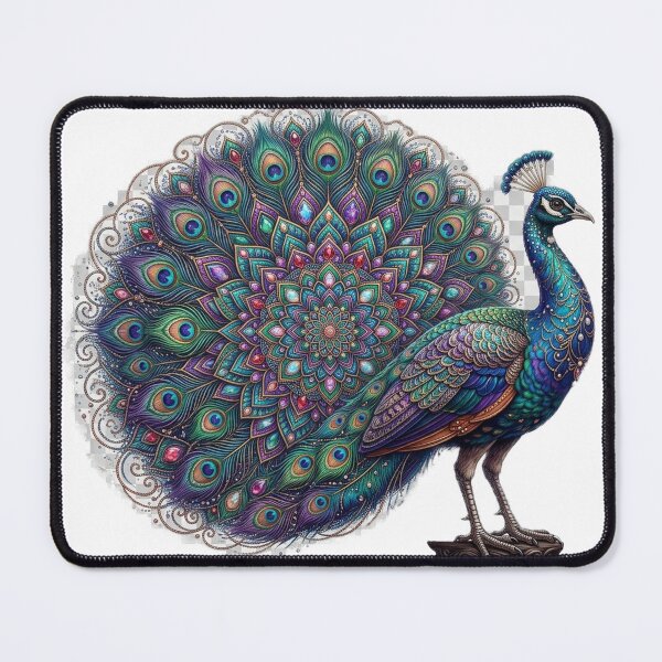 Item preview, Ornate Jeweled Peacock Mandala Illustration designed and sold by GrzywaM.