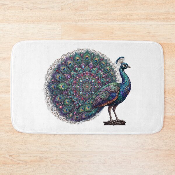 Item preview, Ornate Jeweled Peacock Mandala Illustration designed and sold by GrzywaM.