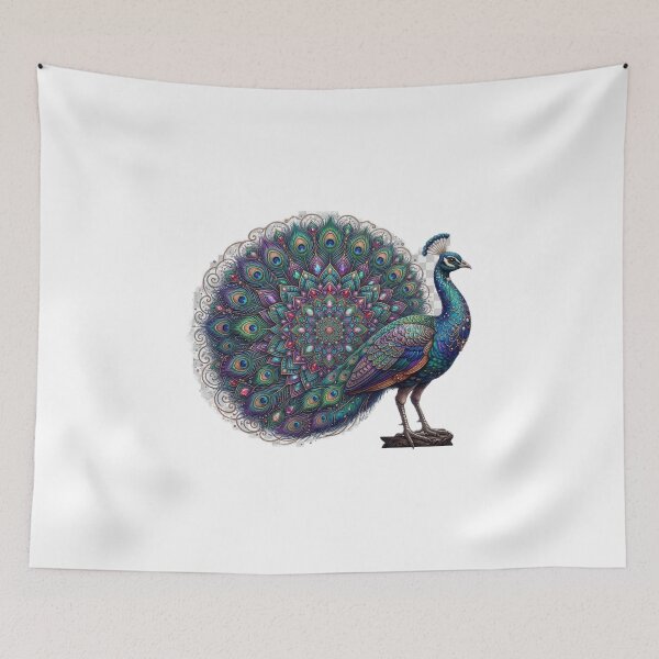 Item preview, Ornate Jeweled Peacock Mandala Illustration designed and sold by GrzywaM.