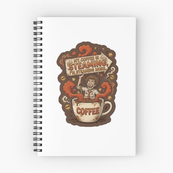 Item preview, My Coffee Is Steaming I'm Steaming More Funny Sticker designed and sold by Imaginarium of Chaos falcon88 .