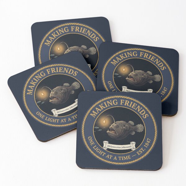 Item preview, Making Friends One Light at a Time Anglerfish Badge designed and sold by CalmCapy Co.