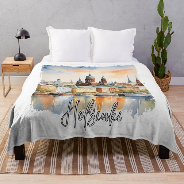 Item preview, Watercolor of Helsinki, Helsinki landscape designed and sold by Dressyourflag.