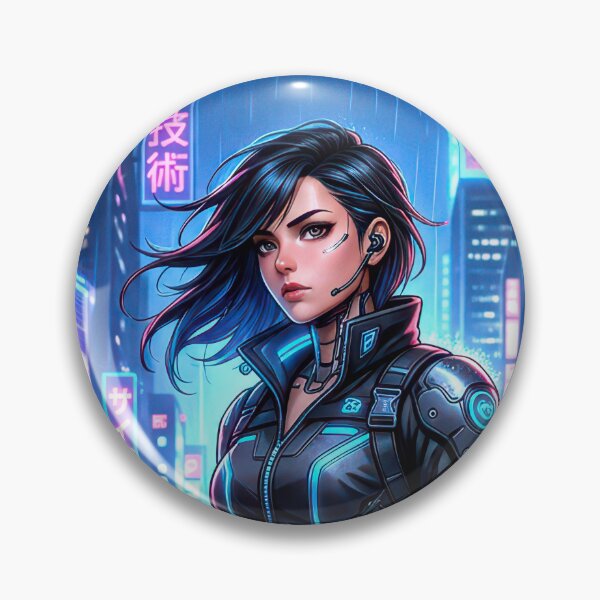 Item preview, Cyberpunk Neo Tokyo City 2050 Anime Girl Graphic designed and sold by DigitalArtx-com.