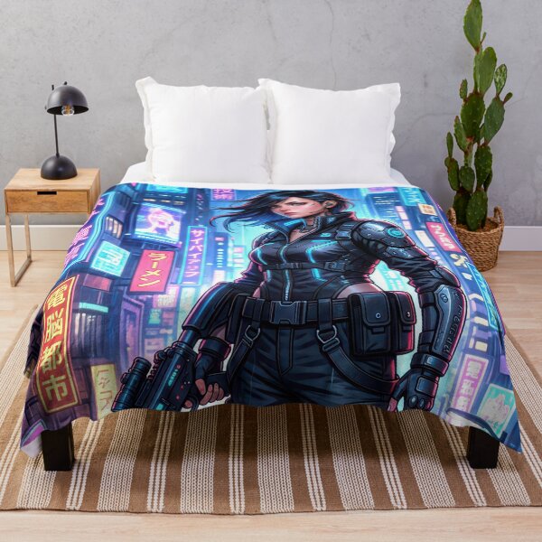 Item preview, Cyberpunk Neo Tokyo City 2050 Anime Girl Graphic designed and sold by DigitalArtx-com.