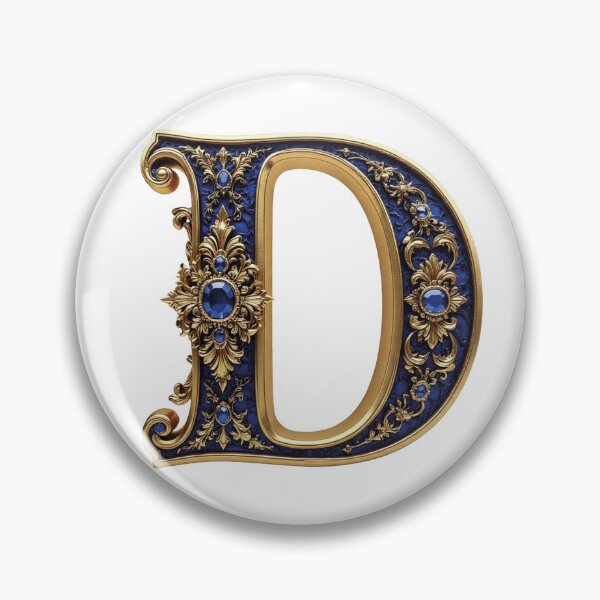 Artikelvorschau, Diamantbuchstabe D, elegantes goldenes Monogramm entworfen und verkauft von WildArtIT.