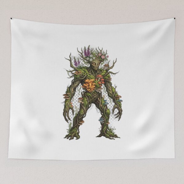 Item preview, Forest Guardian Tree Spirit with Mushrooms designed and sold by GrzywaM.