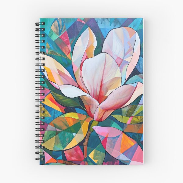 Item preview, Abstract Cubist Magnolia Flower Painting with Vibrant Geometric Patterns designed and sold by Pierce Millington Gallery.