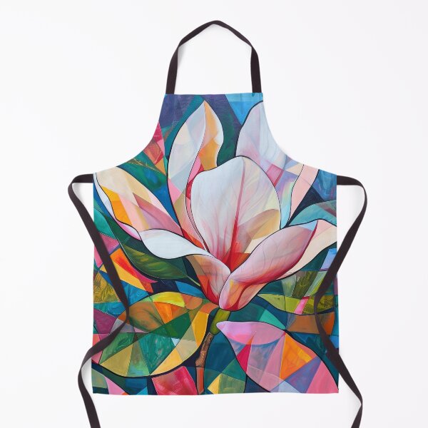 Item preview, Abstract Cubist Magnolia Flower Painting with Vibrant Geometric Patterns designed and sold by Pierce Millington Gallery.