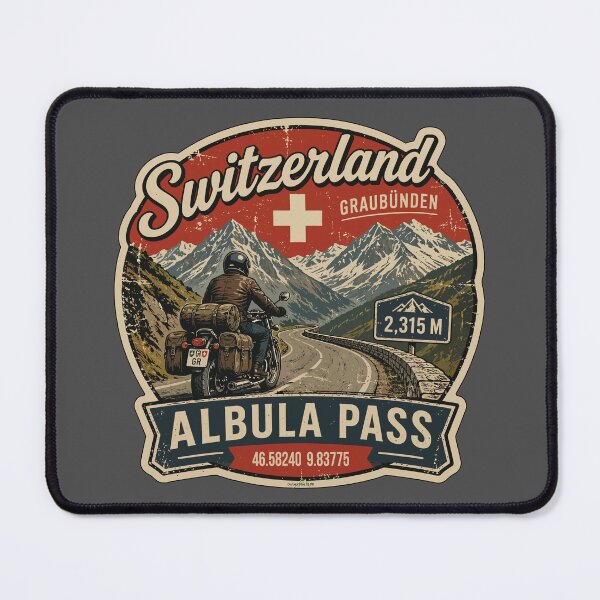 Item preview, Albula Pass Albulapass Switzerland Alps Motorcycle Sticker TShirt 03 designed and sold by OuterShellUK.