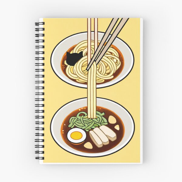 Item preview, Gastronomy - Japanese Noodle Dish with Cat, Streamlined Illustration Style designed and sold by AnimeShin.