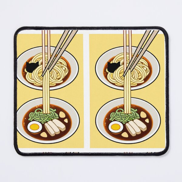 Artikelvorschau, Gastronomie – Japanisches Nudelgericht mit Katze, Illustration im stromlinienförmigen Stil entworfen und verkauft von AnimeShin.