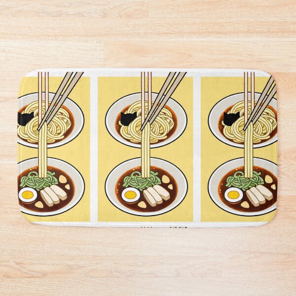 Item preview, Gastronomy - Japanese Noodle Dish with Cat, Streamlined Illustration Style designed and sold by AnimeShin.