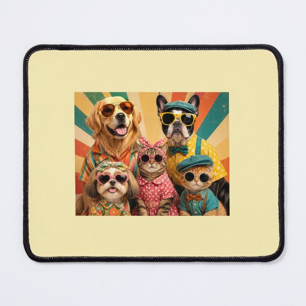 Item preview, Retro Rainbow Pet Squad – Colorful Vintage Dogs & Cats Sticker Design designed and sold by vinothmech53.