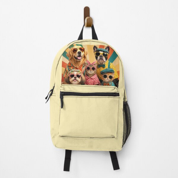 Item preview, Retro Rainbow Pet Squad – Colorful Vintage Dogs & Cats Sticker Design designed and sold by vinothmech53.