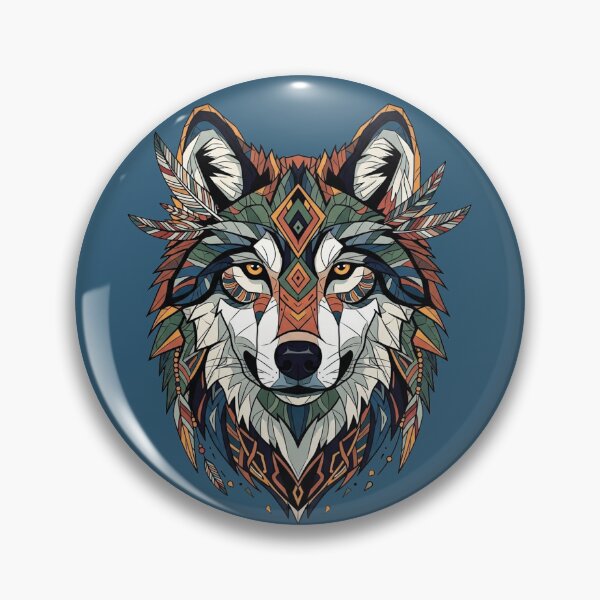 Item preview, Geometric indian boho wolf designed and sold by WildArtIT.