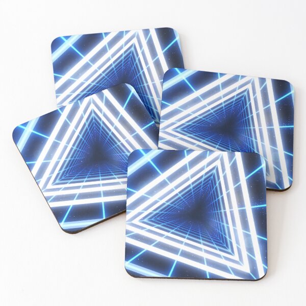Item preview, Blue Triangular Wireframe Tunnel & Neons designed and sold by Electric Shock!! Design.