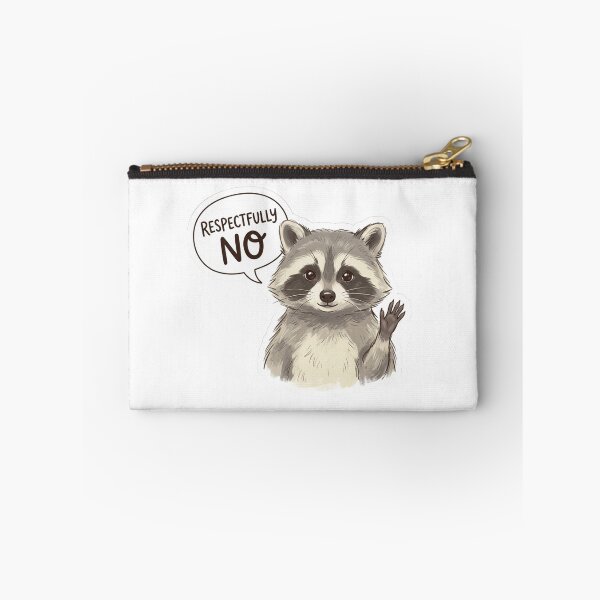 Item preview, Respectfully No Funny Raccoon Cute Trash Panda Speech Bubble Introvert Meme designed and sold by raedattia.