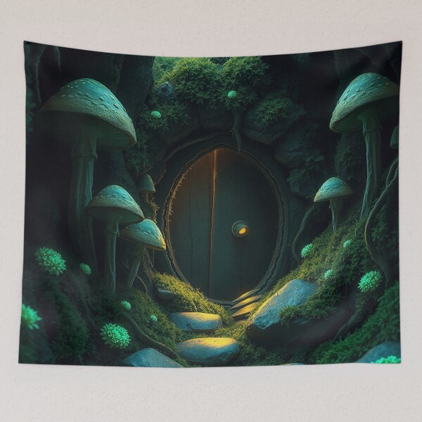 Item preview, Mossy Doorway Cottagecore Wall Art designed and sold by GigantoStudio.