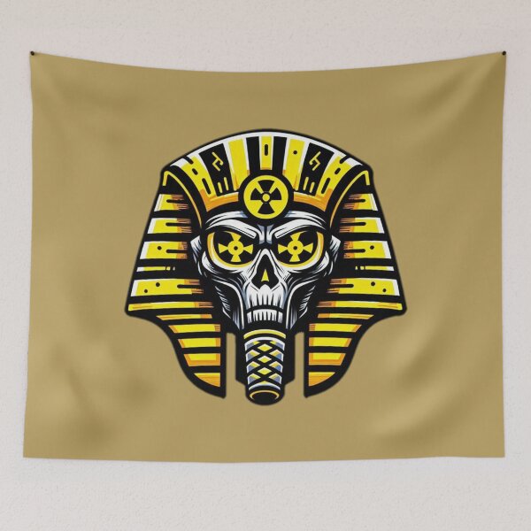 Item preview, Radioactive Pharaoh Skull – Industrial Hazard Egyptian Design, Mechanical Dystopian Skull Art designed and sold by Joel0708.