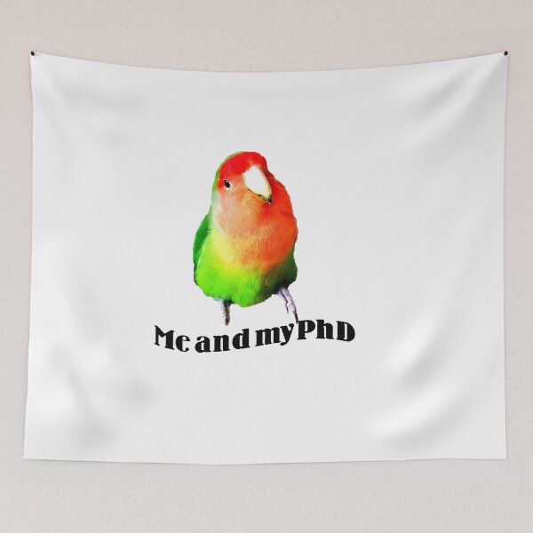 Item preview, Dutch Orange Lovebird, Agapornis, Me and my PhD, Bird Lover designed and sold by DiensDesign.