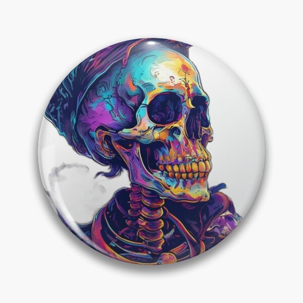 Item preview, Vibrant Vintage Skeleton Goth Art – Bold, Colorful Illustration designed and sold by Shadow-Stone.