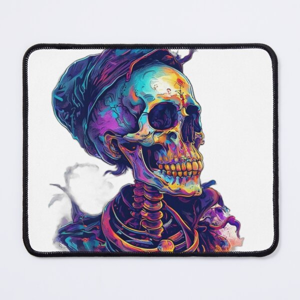 Item preview, Vibrant Vintage Skeleton Goth Art – Bold, Colorful Illustration designed and sold by Shadow-Stone.