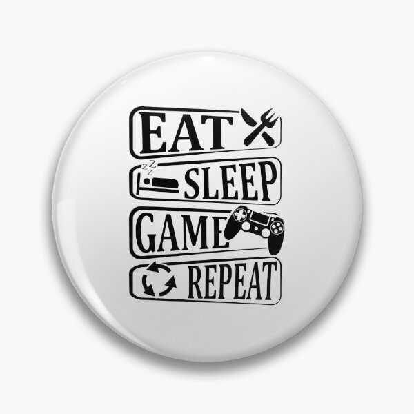 Item preview, Eat Sleep Game Repeat Framed Icon Typography designed and sold by Macias123.
