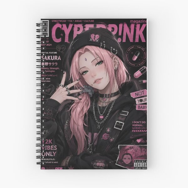 Item preview, Sakura | Pink Cyber Streetwear Girl | Y2K Anime Aesthetic Magazine Cover Art designed and sold by Dyan4.