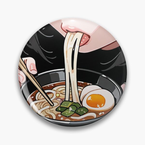 Item preview, Gastronomía - Persona saboreando fideos ramen, escena apetitosa designed and sold by AnimeShin.
