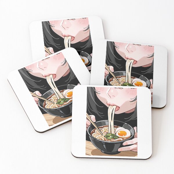 Item preview, Gastronomía - Persona saboreando fideos ramen, escena apetitosa designed and sold by AnimeShin.