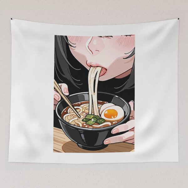 Item preview, Gastronomy - Person Savoring Ramen Noodles, Appetizing Scene designed and sold by AnimeShin.