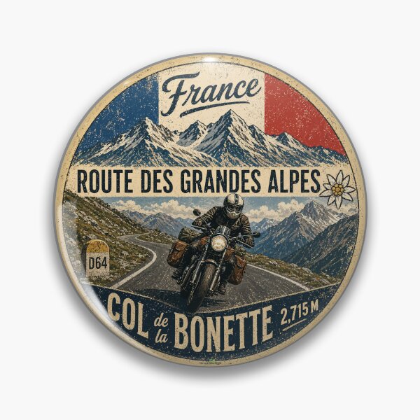 Item preview, Col de la Bonette France Motorcycle Sticker & TShirt 02 designed and sold by OuterShellUK.