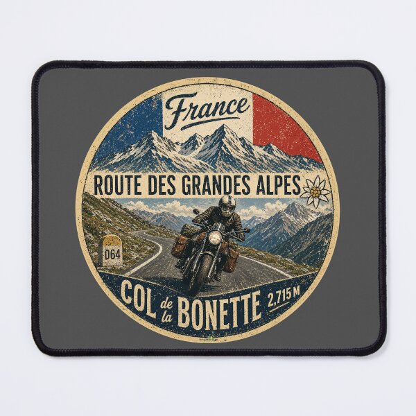 Item preview, Col de la Bonette France Motorcycle Sticker & TShirt 02 designed and sold by OuterShellUK.