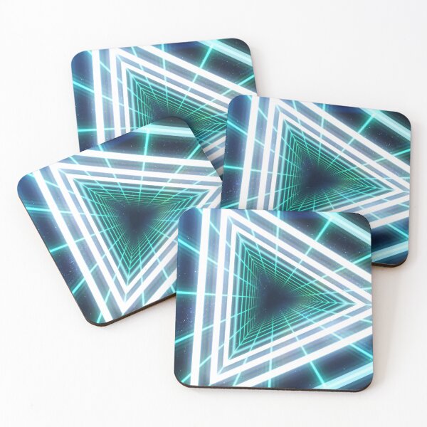 Item preview, Cyan Triangular Wireframe Tunnel & Neons designed and sold by Electric Shock!! Design.