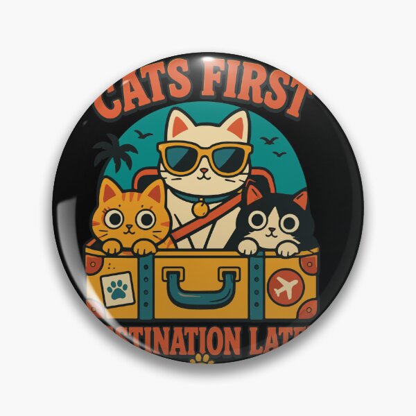 Item preview, Cats First Destination Later Funny Travel Cat Lover Adventure Suitcase Illustration for Vacation Lovers and Pet Parents designed and sold by Huddy-clothes.