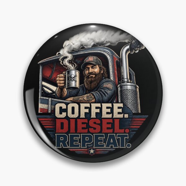 Item preview, Funny Trucker Gift Coffee Diesel Repeat Semi Truck Driver Trucking Design designed and sold by thoughtswear.