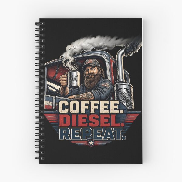 Item preview, Funny Trucker Gift Coffee Diesel Repeat Semi Truck Driver Trucking Design designed and sold by thoughtswear.