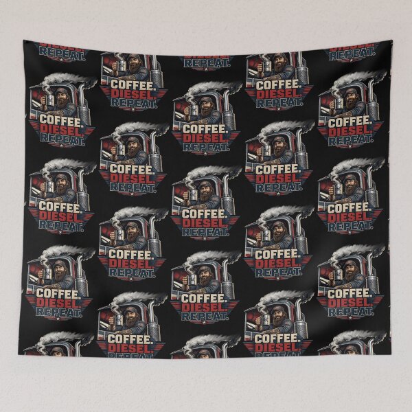Item preview, Funny Trucker Gift Coffee Diesel Repeat Semi Truck Driver Trucking Design designed and sold by thoughtswear.